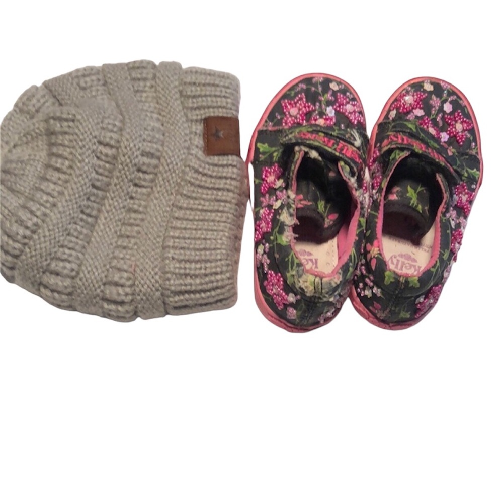 Girls Lelli Kelly fall floral beaded shoes